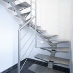 Escalier double quart tournant tout inox brossé