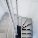 Escalier double quart tournant tout inox brossé