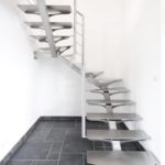 Escalier double quart tournant tout inox brossé