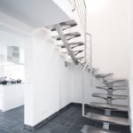 Escalier double quart tournant tout inox brossé
