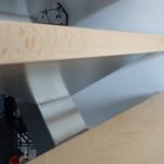 Escalier limon inox brossé et marches chêne