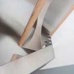 Escalier quart tournant inox et marches BauBuche