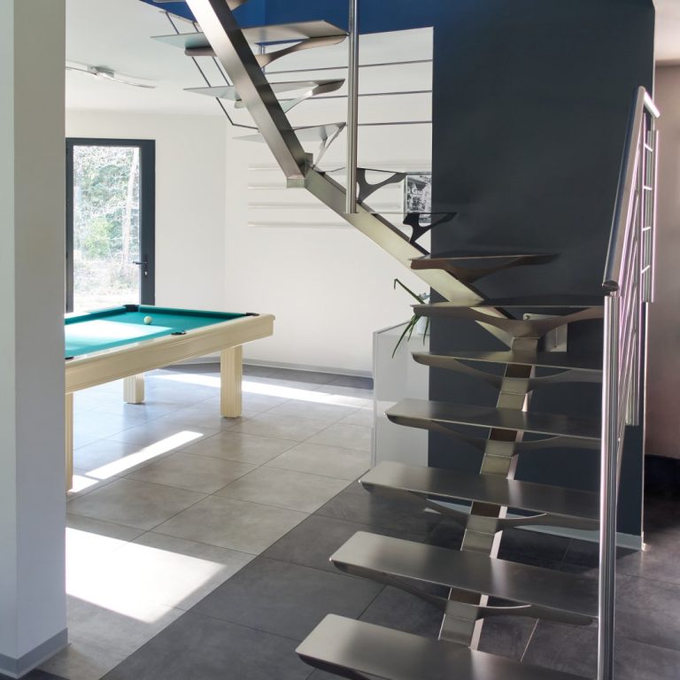 Escalier inox brossé
