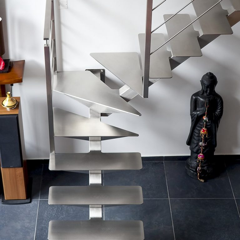 Escalier inox brossé