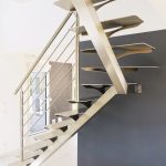 Escalier inox quart-tournant